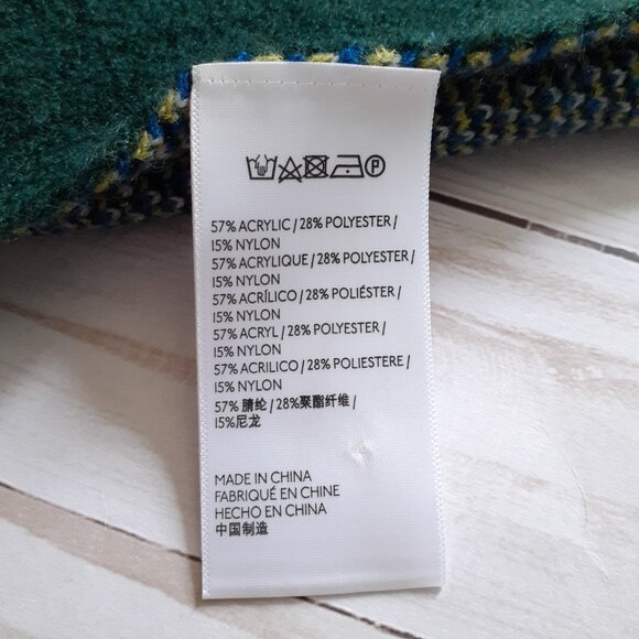 Urban Outfitters Dinosaur Scene Knit Scarf with Fringe Green Blue - Picture 8 of 9